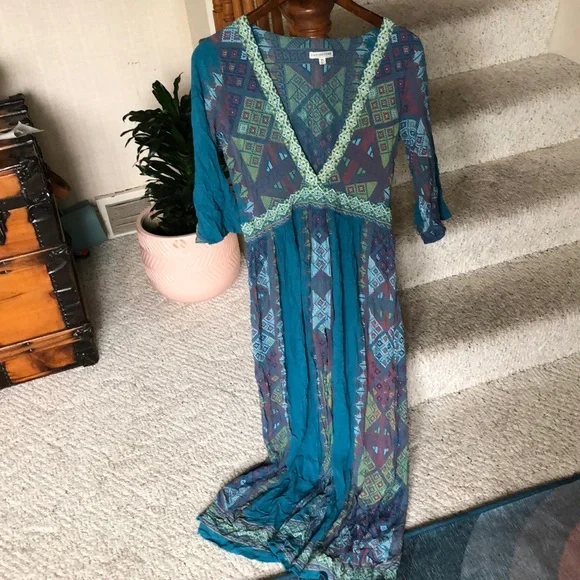Earthbound Boho Geometric Maxi Dress - Picture 3 of 13